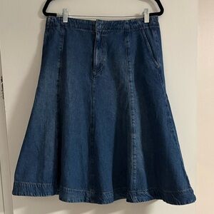 Mango Midi Denim A-Line Skirt